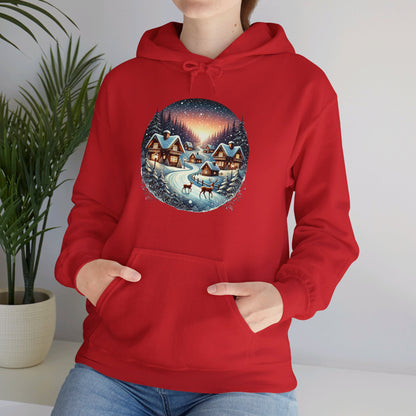 Snow Night Christmas Village - Hooded Sweatshirt