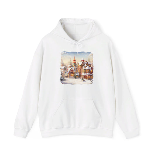 Snowy Christmas Village 12 - Hooded Sweatshirt