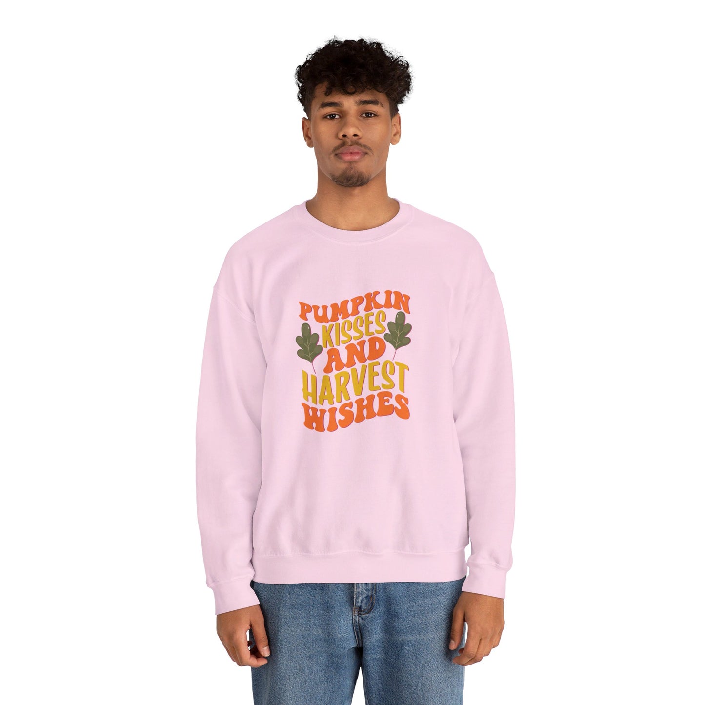 Pumpkin Kisses And Harvest Wishes - Crewneck Sweatshirt