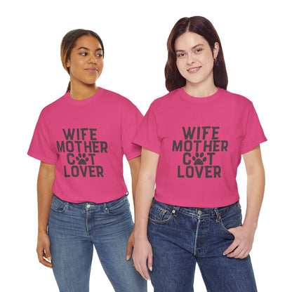 Wife, Mother, Cat lover - T-Shirt