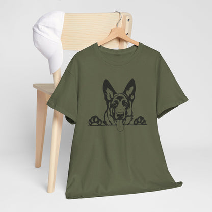 German Shepherd, Peeking with Charm - T-Shirt