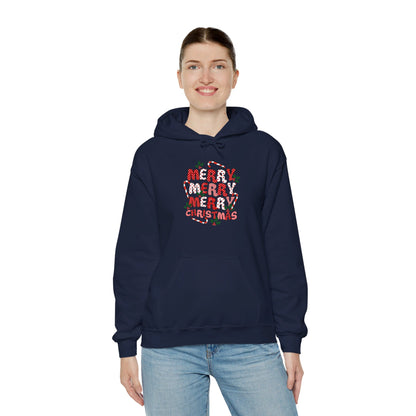 Merry Stacked Christmas- Hooded Sweatshirt