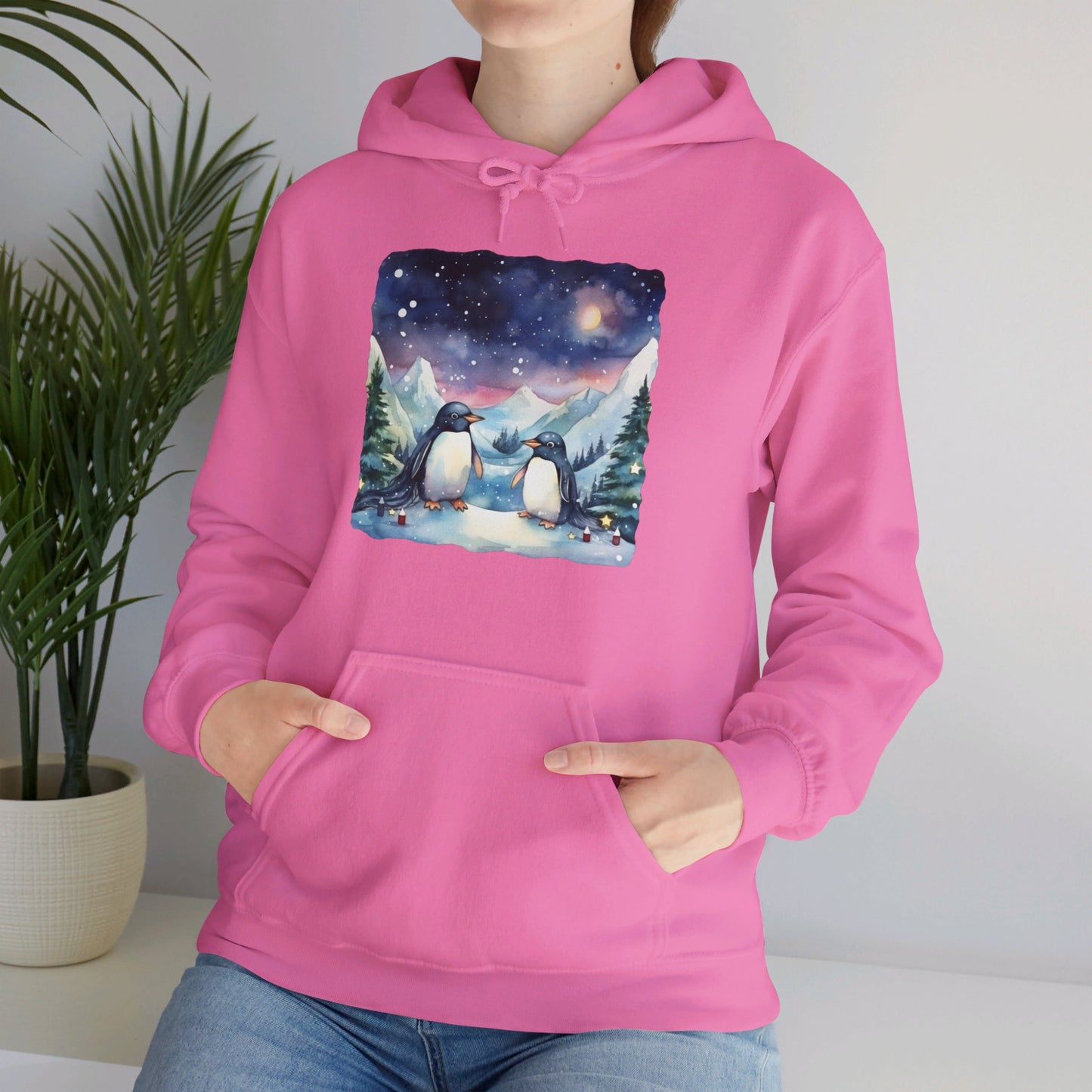 Snowy Christmas Penguins - Hooded Sweatshirt