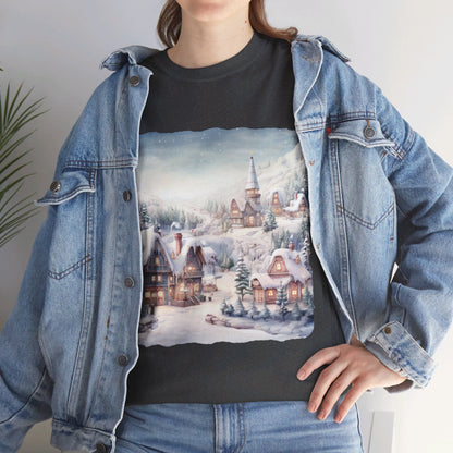 Snowy Christmas Village-T-Shirt