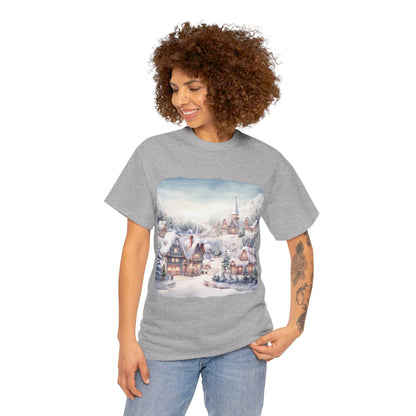 Snowy Christmas Village-T-Shirt