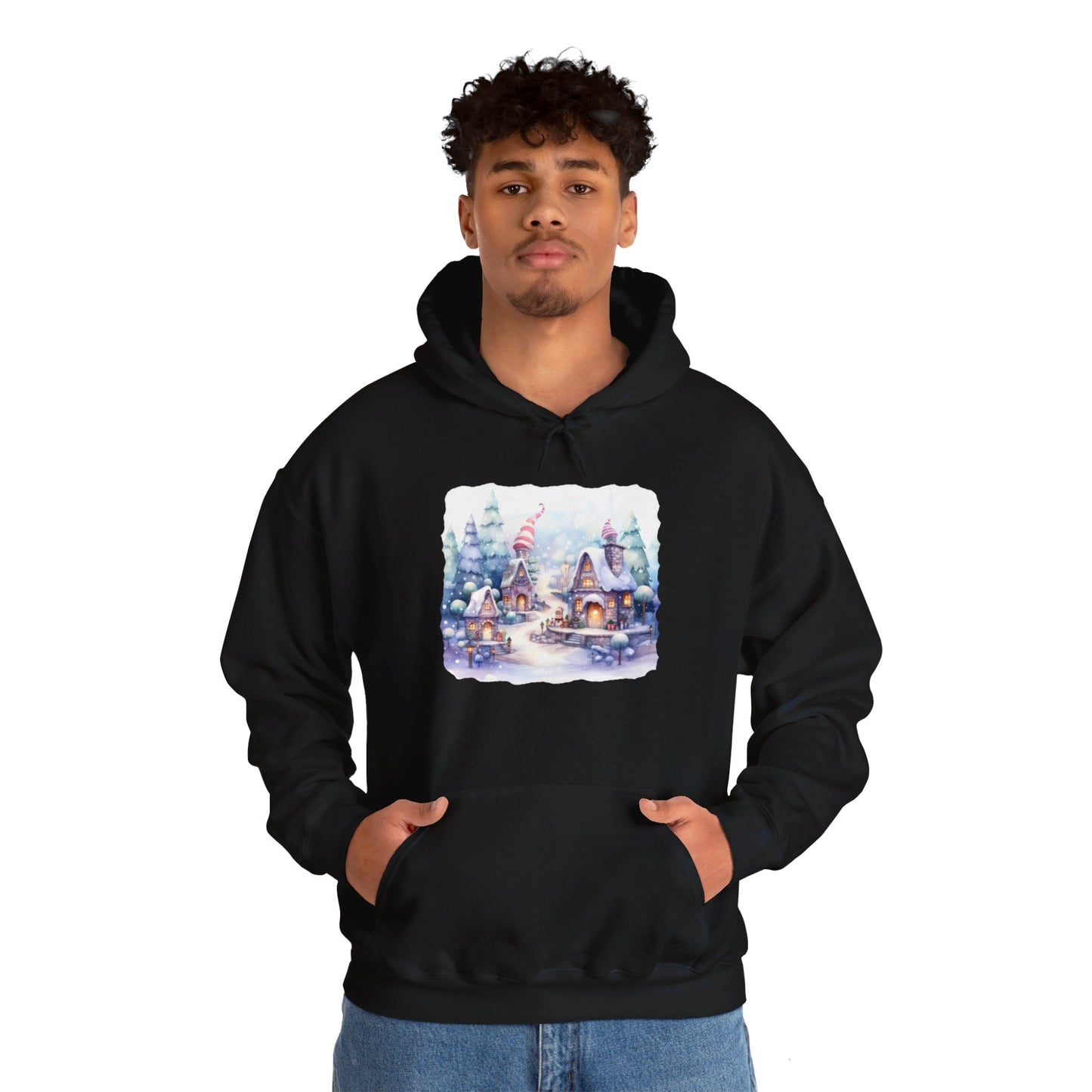 Snowy Christmas Village 4 - Hooded Sweatshirt