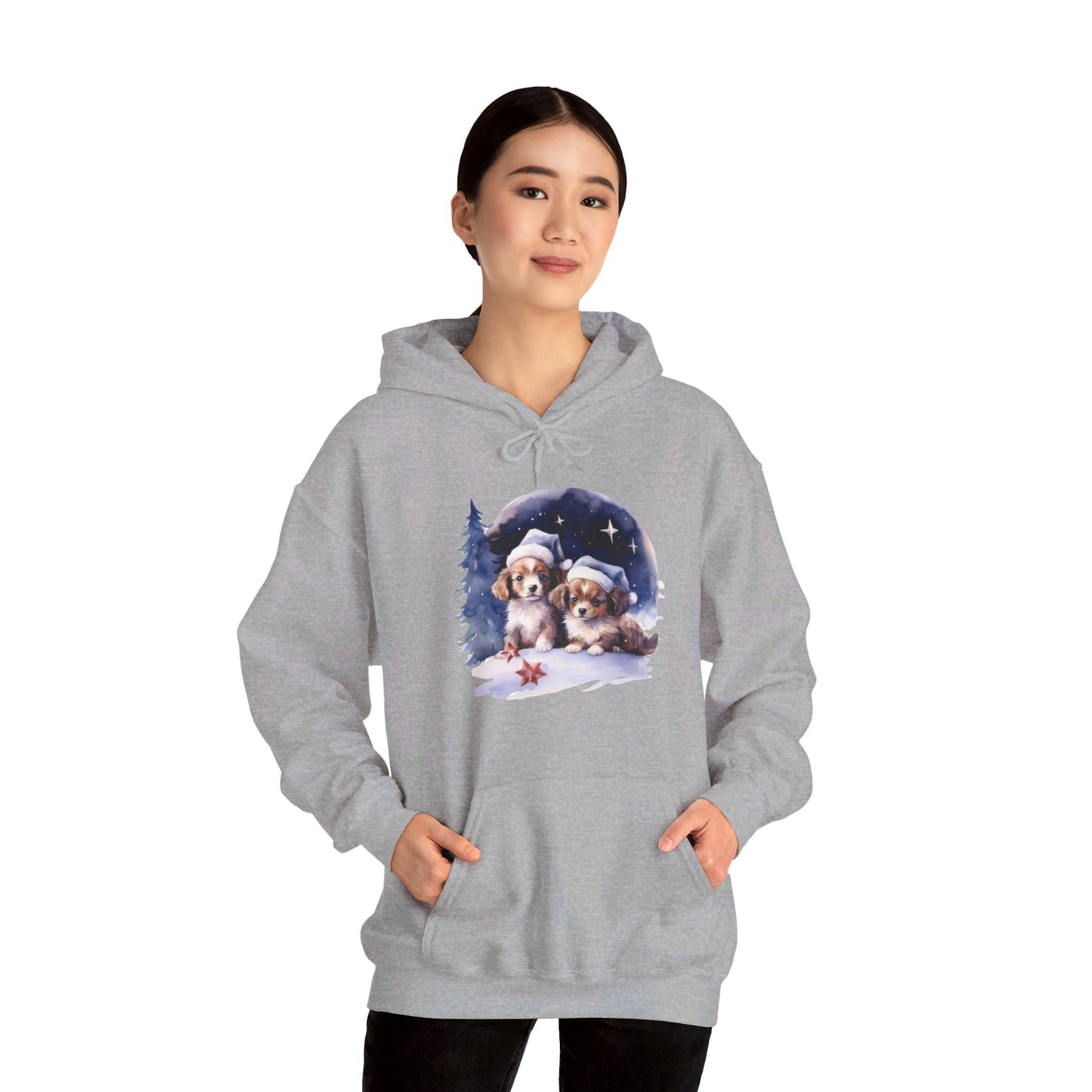 Snowy Christmas Dogs - Hooded Sweatshirt