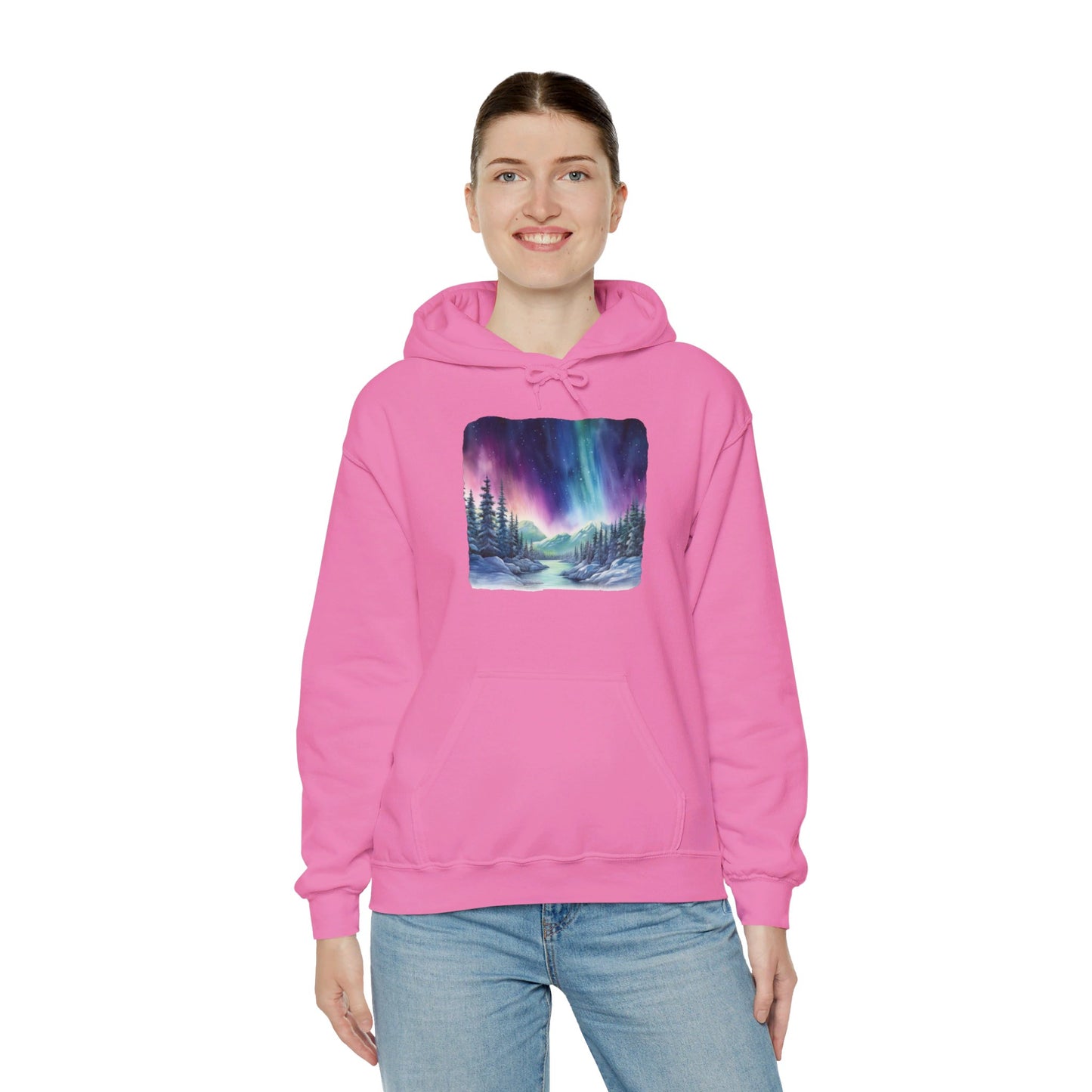 Northern Lights Watercolor - Hooded Sweatshirt