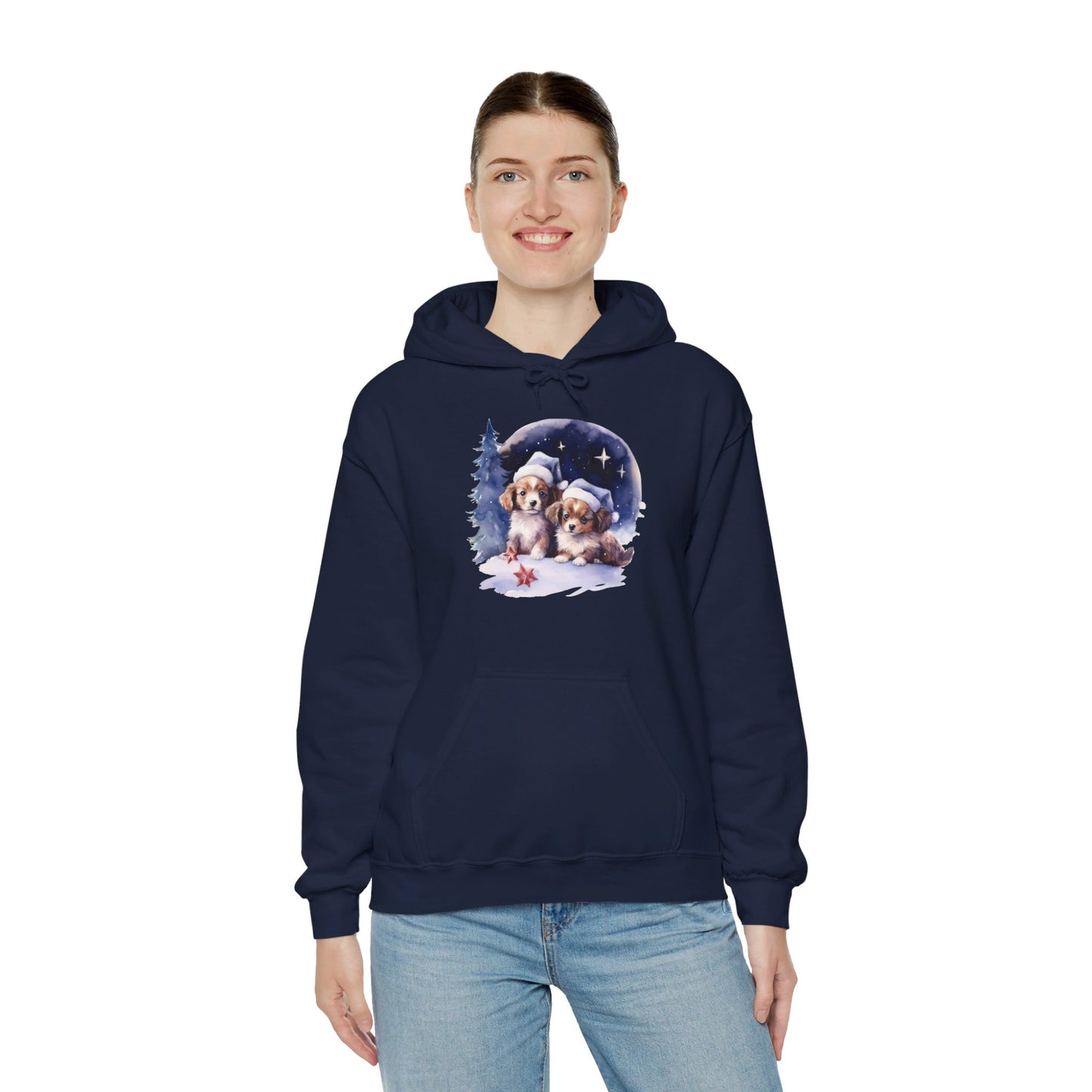 Snowy Christmas Dogs - Hooded Sweatshirt