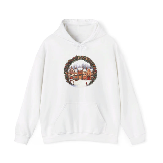 Vintage Christmas Village - Hooded Sweatshirt