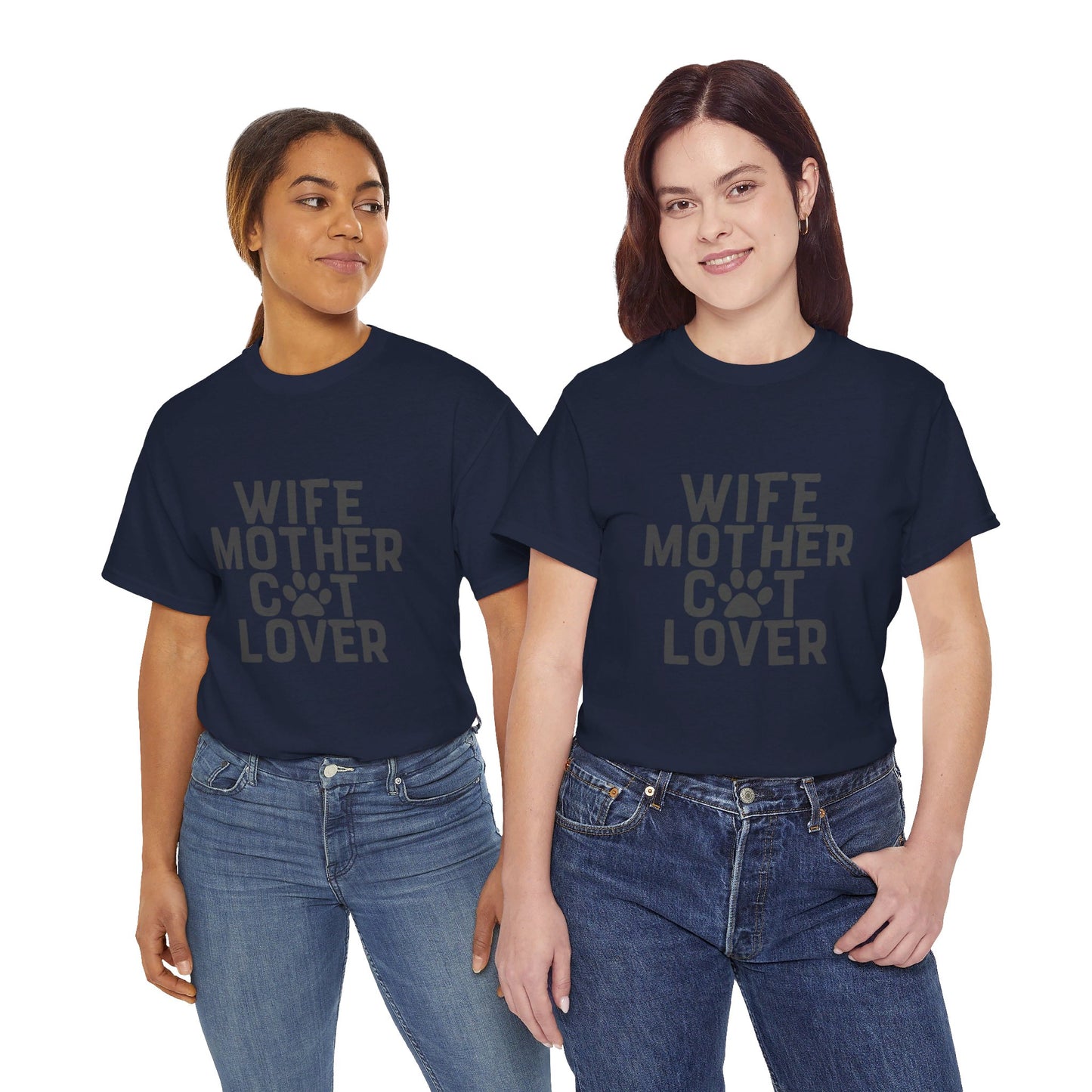 Wife, Mother, Cat lover - T-Shirt