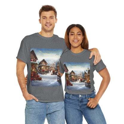 Snowy Christmas Village North Pole-T-Shirt