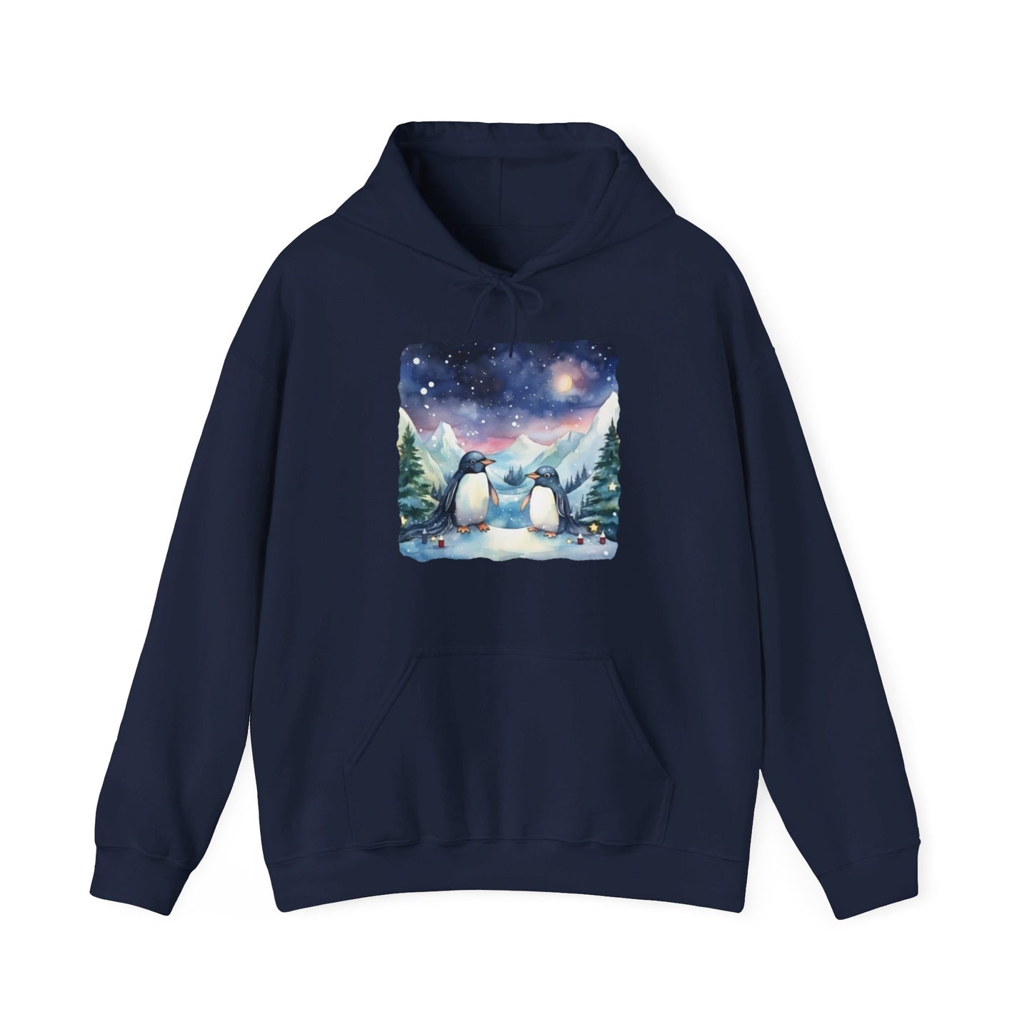 Snowy Christmas Penguins - Hooded Sweatshirt