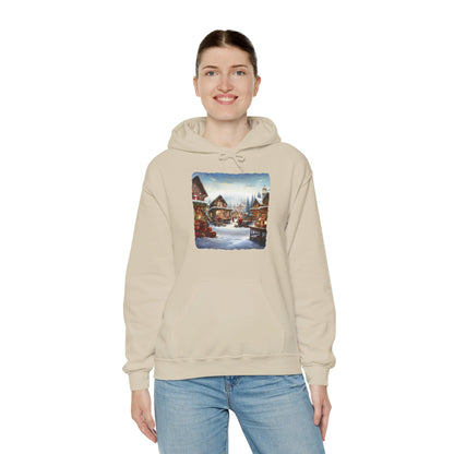 Snowy Christmas Village North Pole - Hooded Sweatshirt