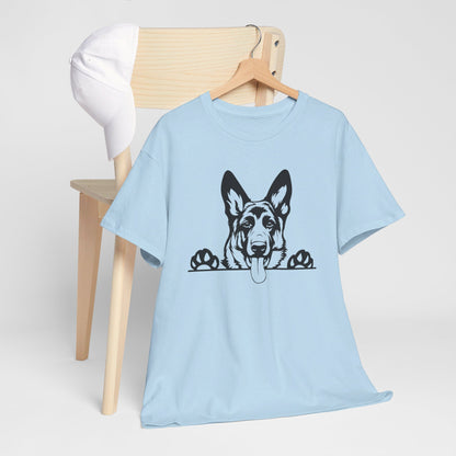 German Shepherd, Peeking with Charm - T-Shirt