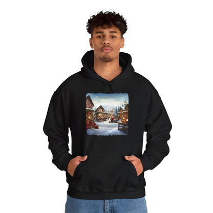 Snowy Christmas Village North Pole - Hooded Sweatshirt