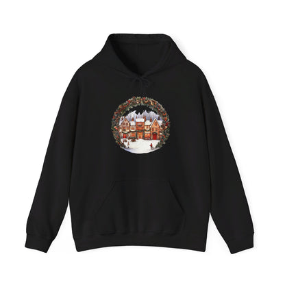 Vintage Christmas Village - Hooded Sweatshirt