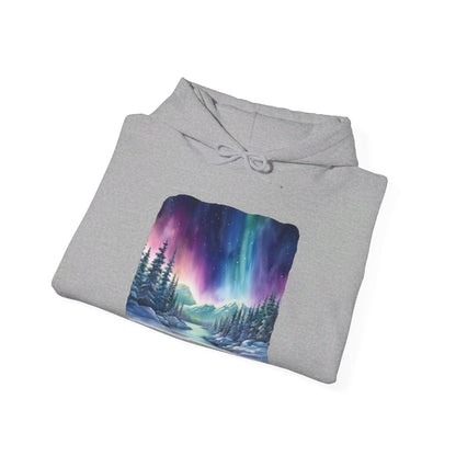 Northern Lights Watercolor - Hooded Sweatshirt