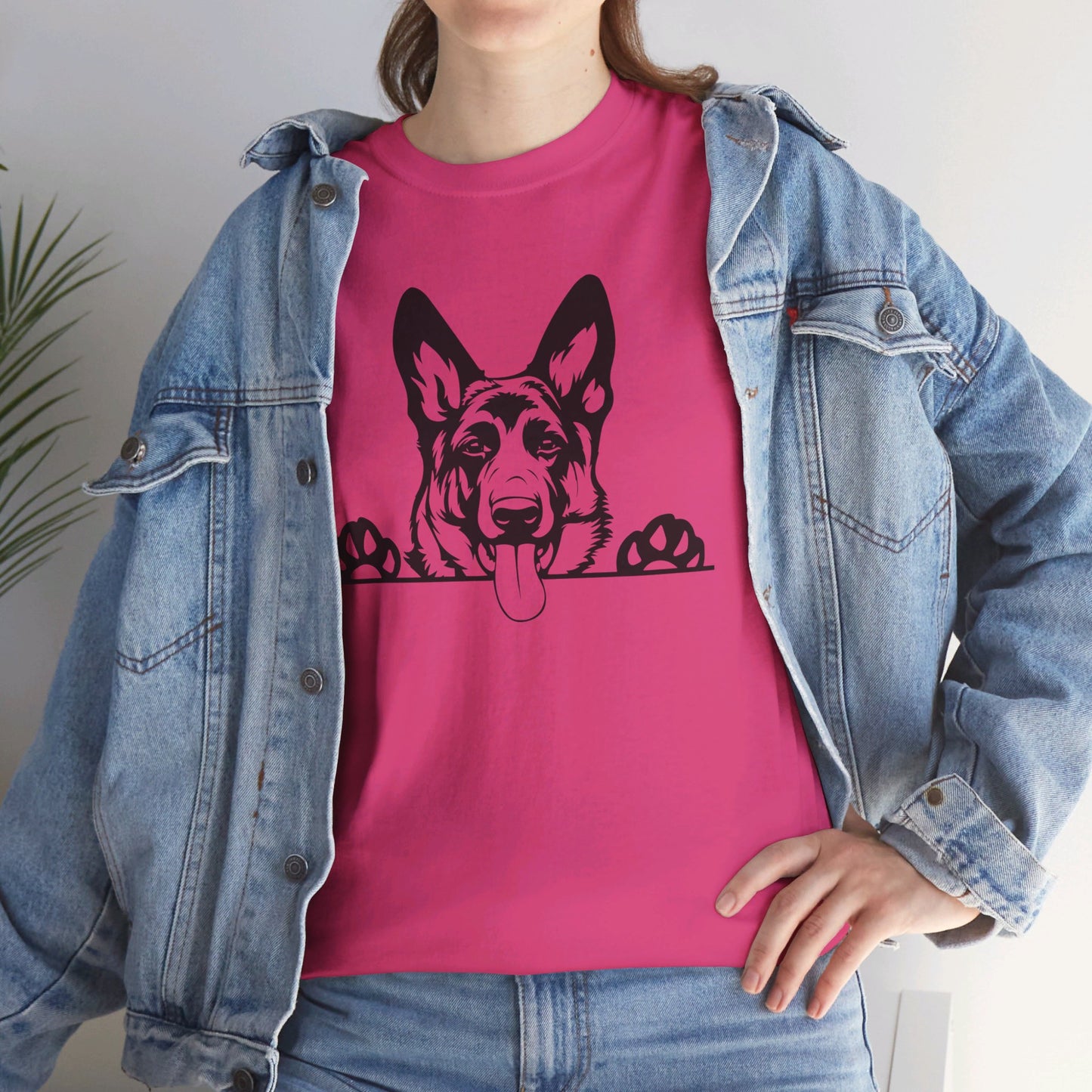 German Shepherd, Peeking with Charm - T-Shirt