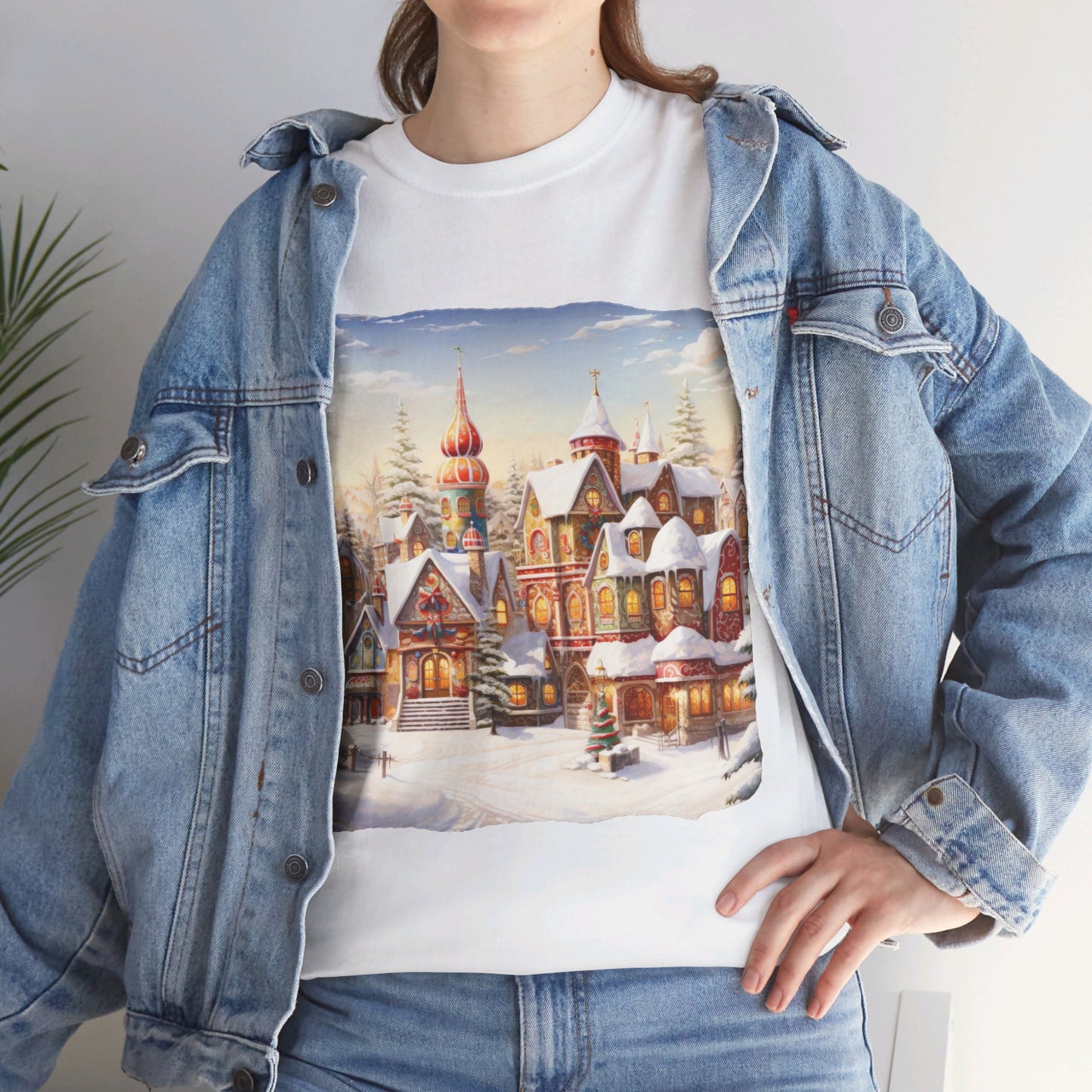 Snowy Christmas Village-12-T-Shirt