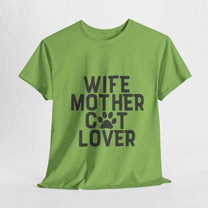 Wife, Mother, Cat lover - T-Shirt