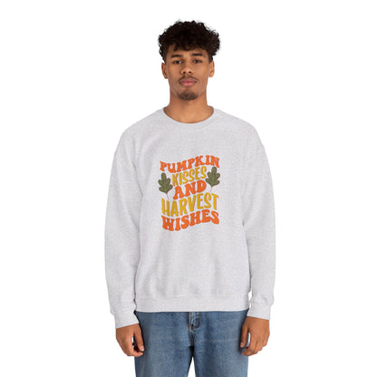 Pumpkin Kisses And Harvest Wishes - Crewneck Sweatshirt