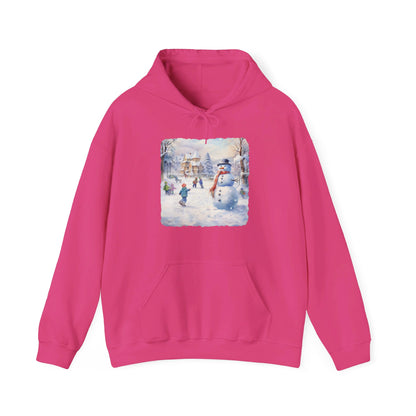 Snowman In Village 2 - Hooded Sweatshirt