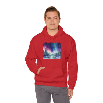 Northern Lights Watercolor - Hooded Sweatshirt