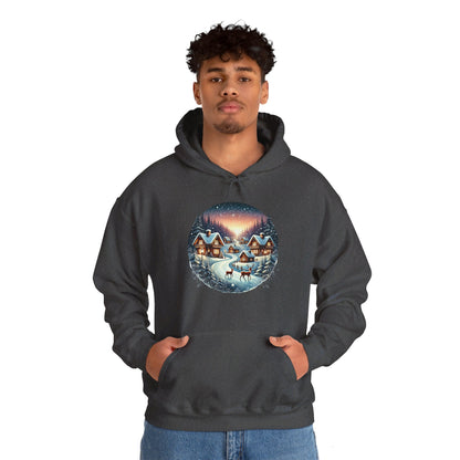 Snow Night Christmas Village - Hooded Sweatshirt