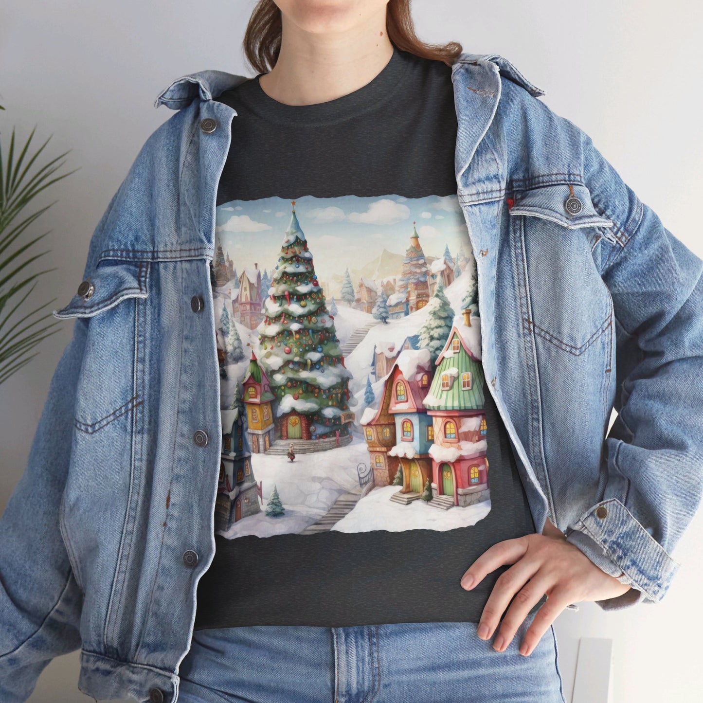 Snowy Christmas Village-16-T-Shirt