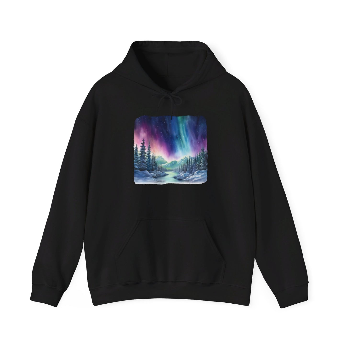 Northern Lights Watercolor - Hooded Sweatshirt