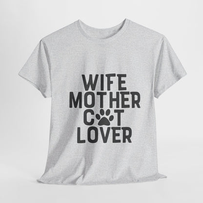 Wife, Mother, Cat lover - T-Shirt