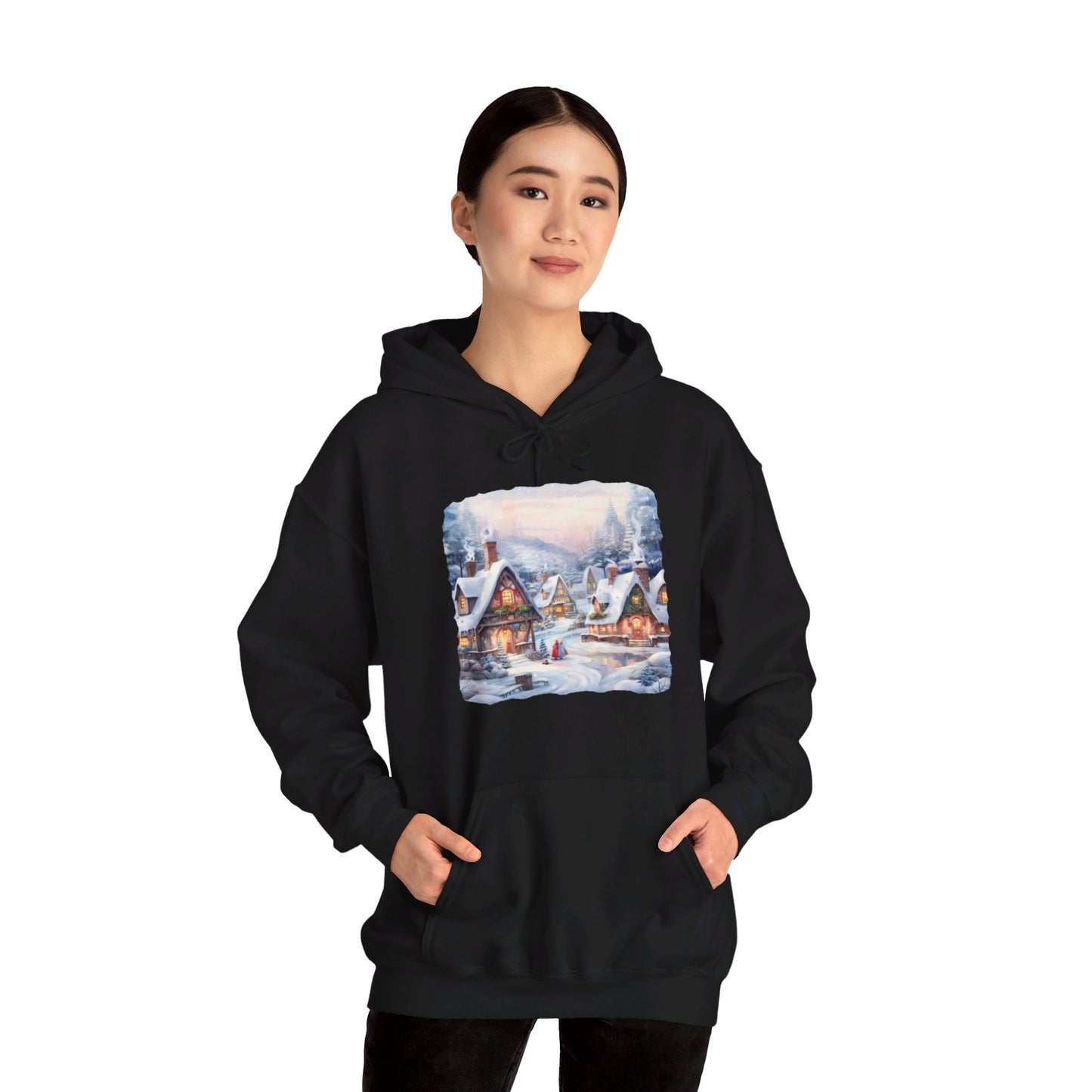 Snowy Christmas Village 6 - Hooded Sweatshirt