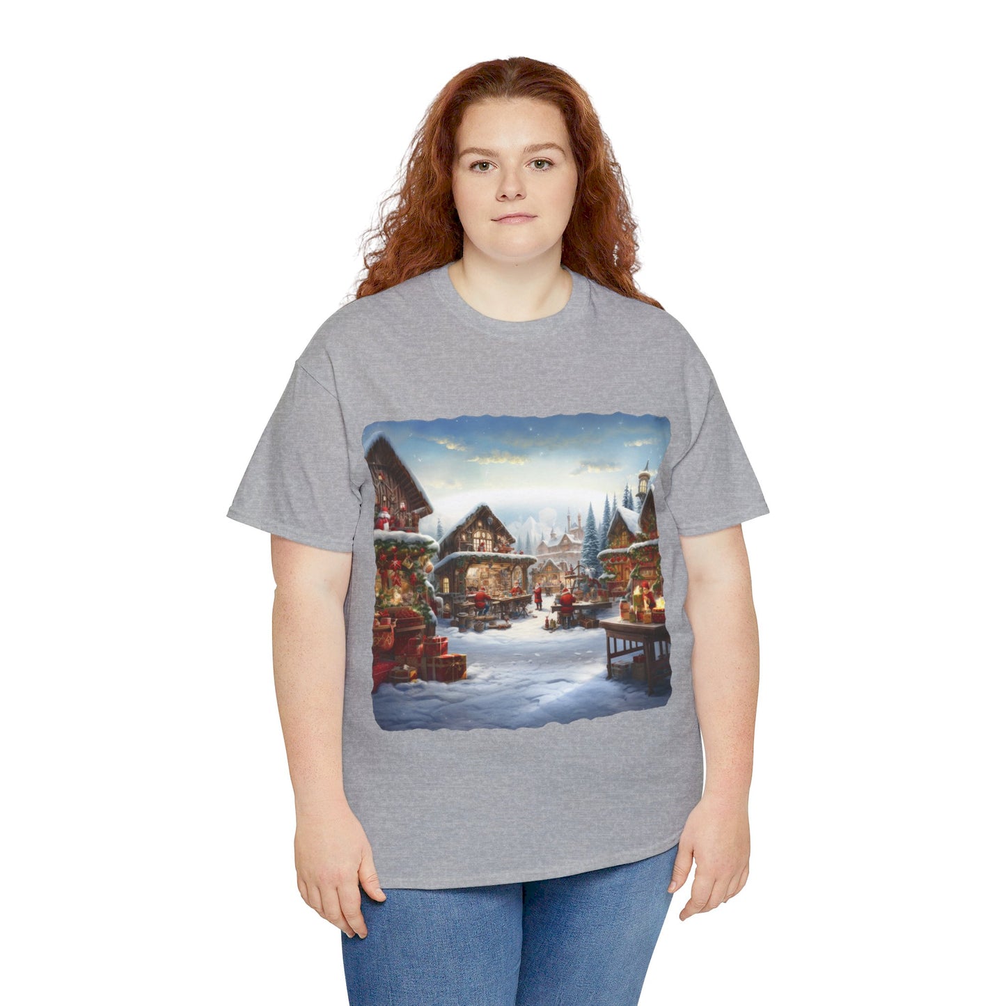 Snowy Christmas Village North Pole-T-Shirt