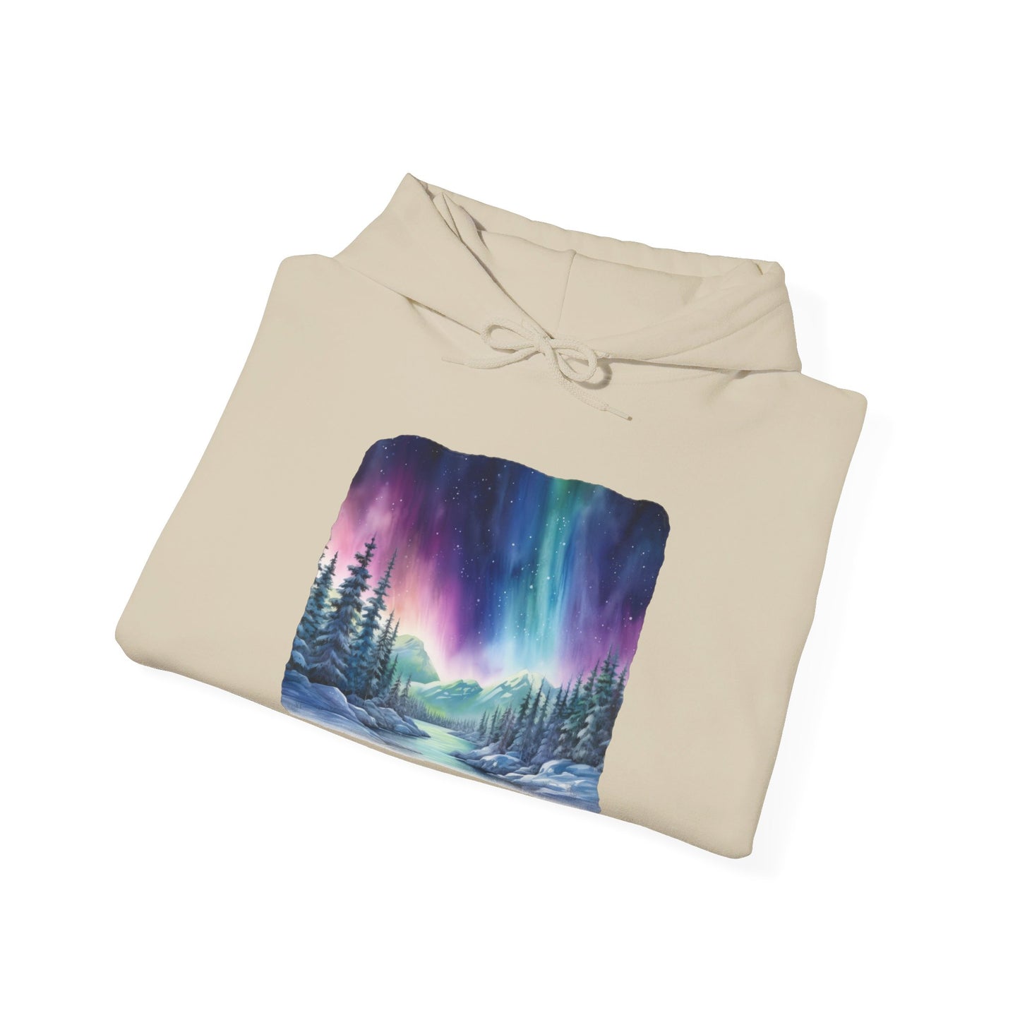 Northern Lights Watercolor - Hooded Sweatshirt