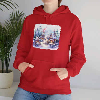 Snowy Christmas Village 4 - Hooded Sweatshirt