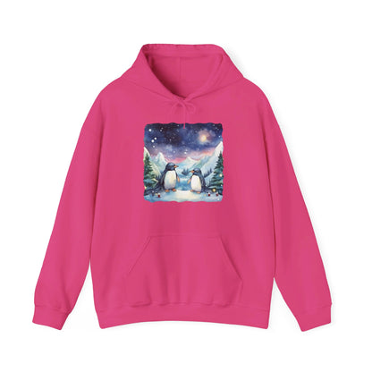 Snowy Christmas Penguins - Hooded Sweatshirt