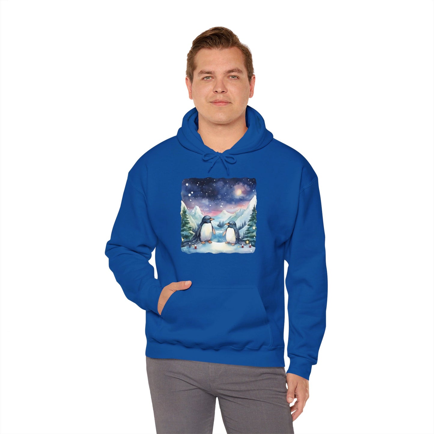 Snowy Christmas Penguins - Hooded Sweatshirt