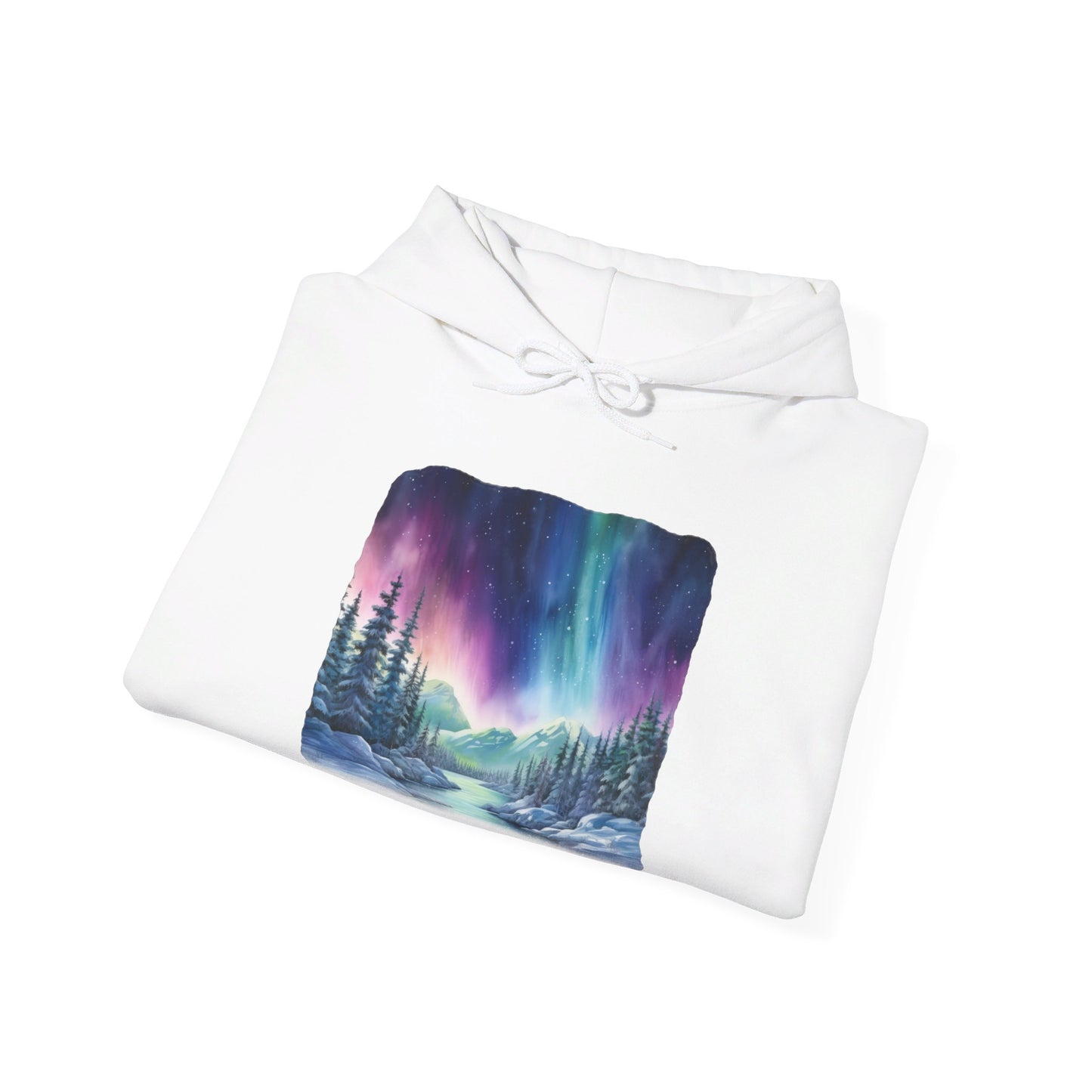 Northern Lights Watercolor - Hooded Sweatshirt