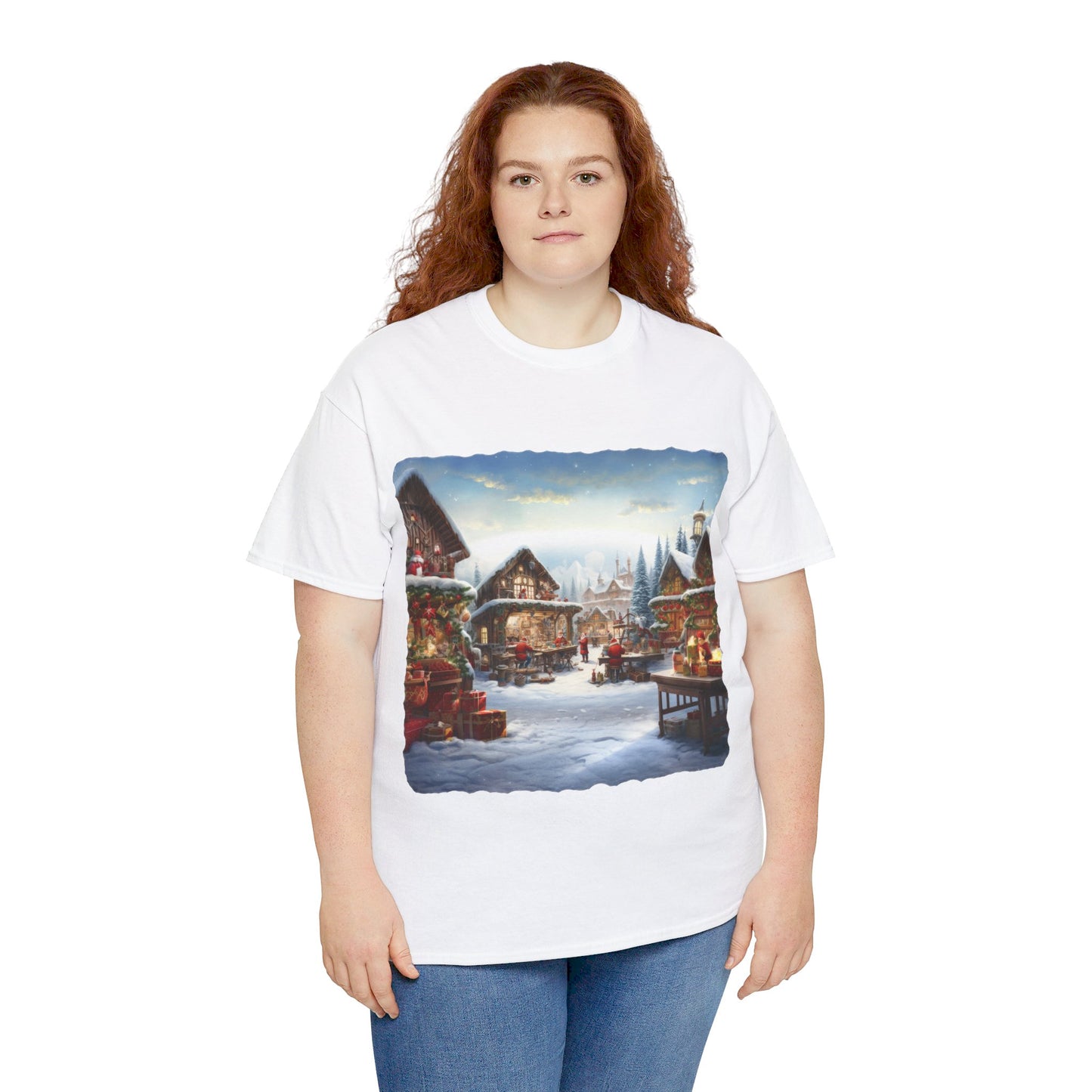 Snowy Christmas Village North Pole-T-Shirt