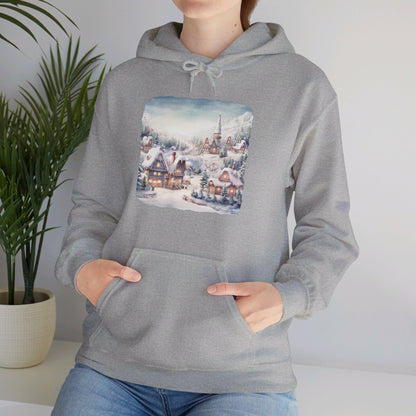 Snowy Christmas Village - Hooded Sweatshirt