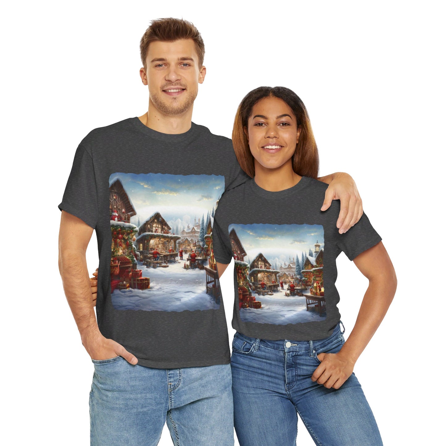 Snowy Christmas Village North Pole-T-Shirt