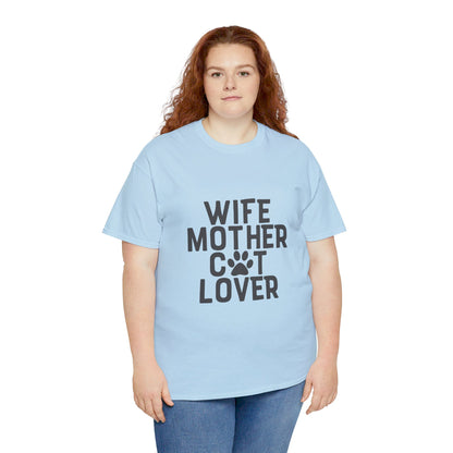 Wife, Mother, Cat lover - T-Shirt