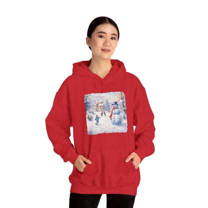 Snowman In Village 2 - Hooded Sweatshirt