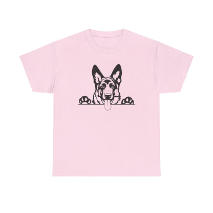 German Shepherd, Peeking with Charm - T-Shirt