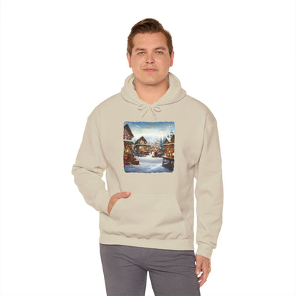 Snowy Christmas Village North Pole - Hooded Sweatshirt