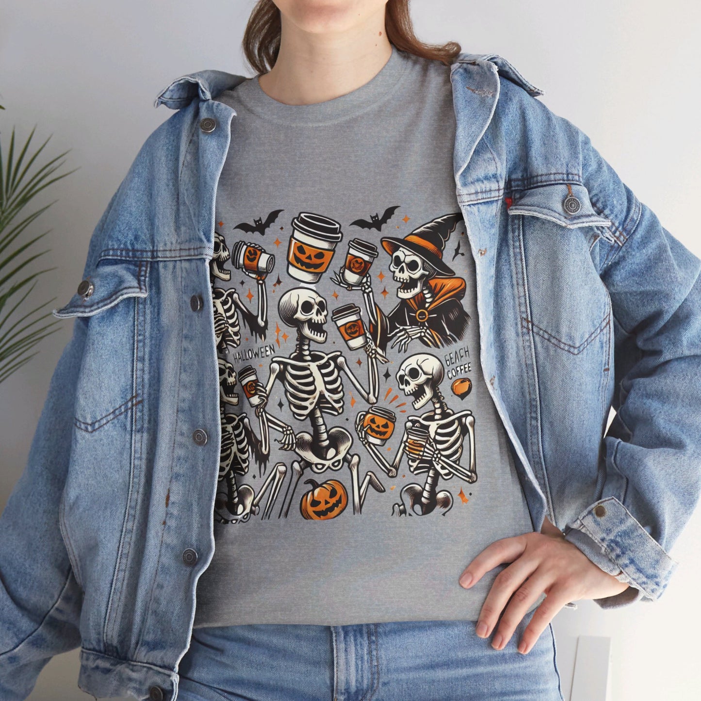 Skeletons drinking coffee - T-Shirt