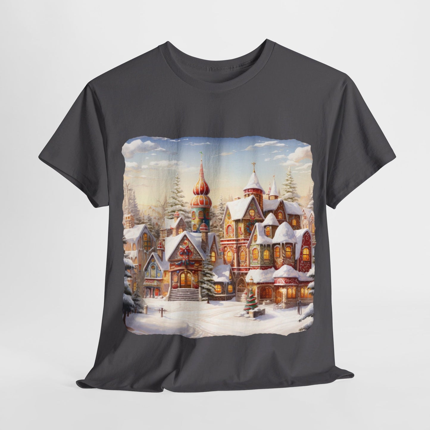 Snowy Christmas Village-12-T-Shirt