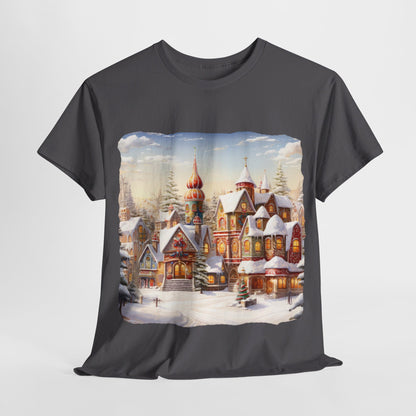 Snowy Christmas Village-12-T-Shirt