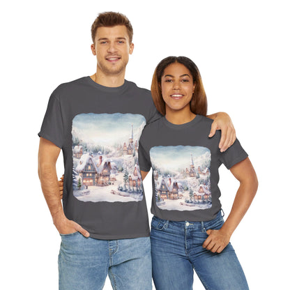 Snowy Christmas Village-T-Shirt